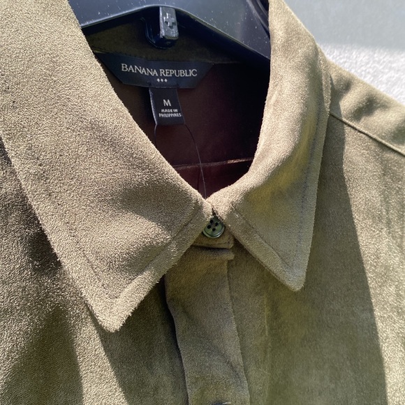 Adria Suede Shirt, Oversized, Vegan Suede, Banana Republic, women’s size Medium - Picture 15 of 16